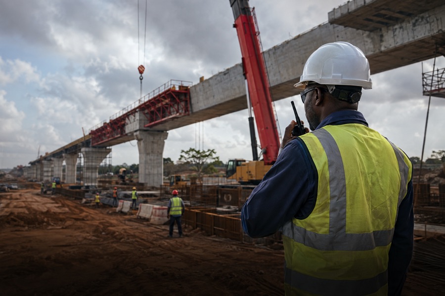 Équipe sur un grand chantier d’infrastructure